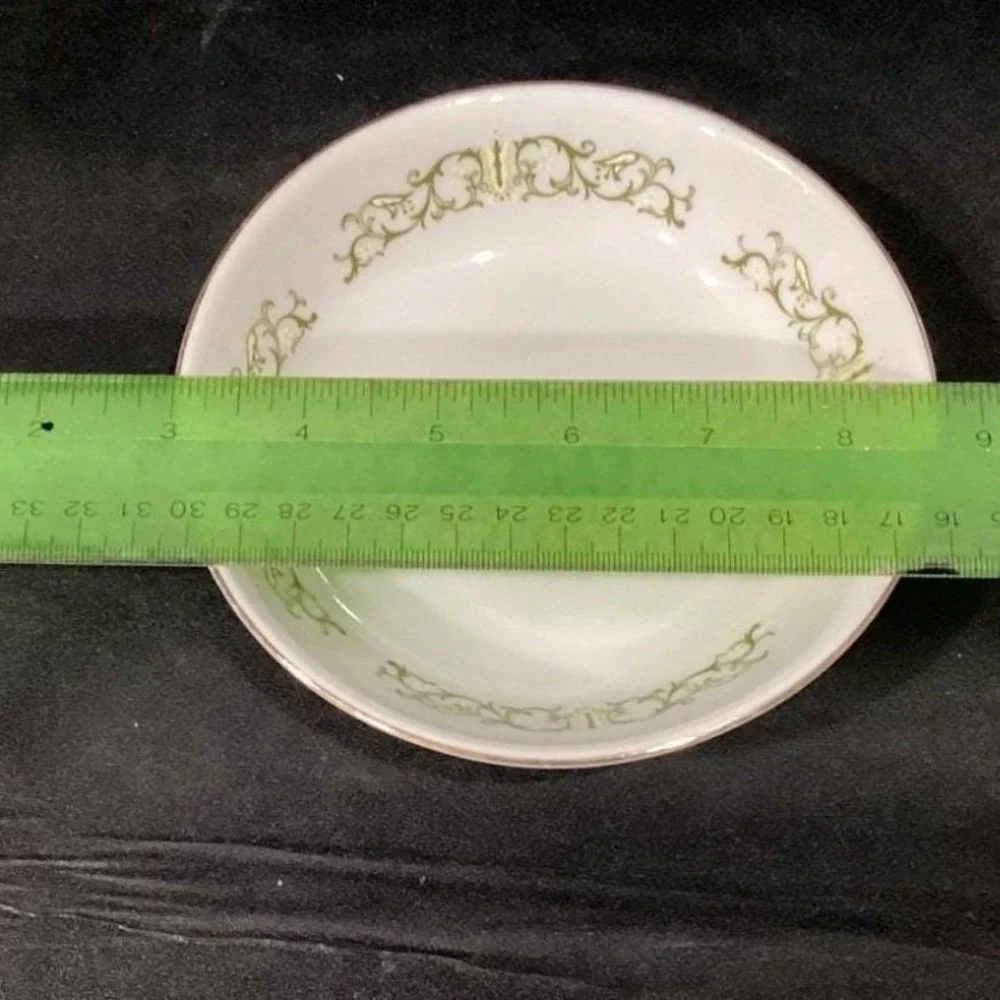 Bell Flower‎ Fine China, Set of 3 Saucers & 1 Cereal Bowl, Porcelain Tableware